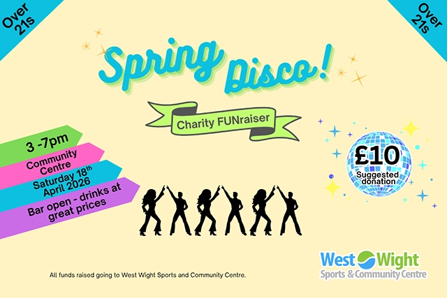 Spring Disco A Spring Disco charity fundraiser will be held at the Community Centre on Saturday, April 18th, 2026, from 3-7pm, with a suggested donation of £10.
